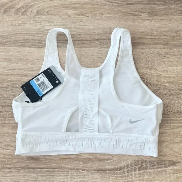 NWT Nike Swoosh UltraBreathe‎ CJ0149 White Medium Support Sports Bra Size Medium - Picture 8 of 9